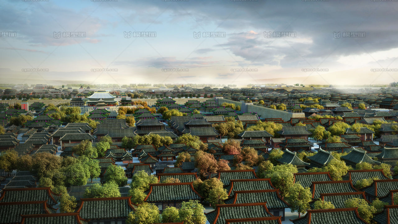 宋朝古都 元大都 南京 金陵 简模建筑房子古镇 大型古建,城楼,都城