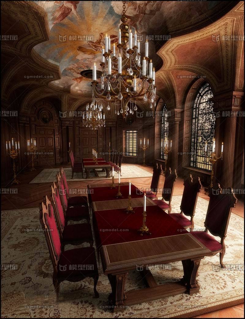 中世纪建筑艺术(1)--巴洛克风格皇家豪_alai628作品_场景古代场景_cg模型网
