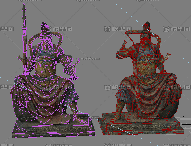 韦驮菩萨怒目金刚寺庙佛像大佛模型-场景部件模型库-FBX(.fbx)模型下载-cg模型网