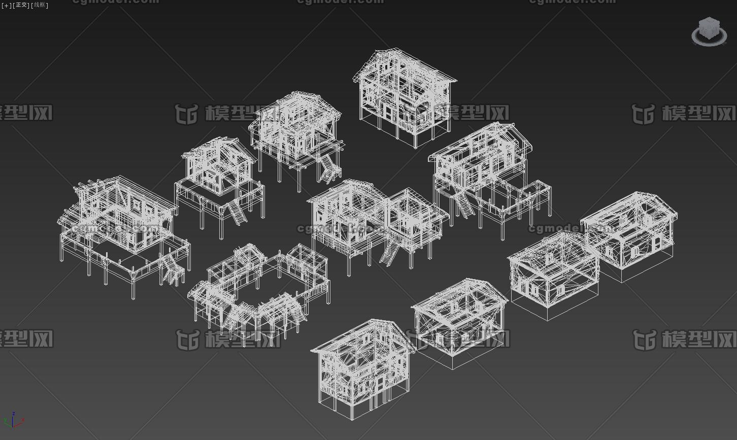 河边木屋 小木屋模型-场景部件模型库-3ds Max(.max)模型下载-cg模型网