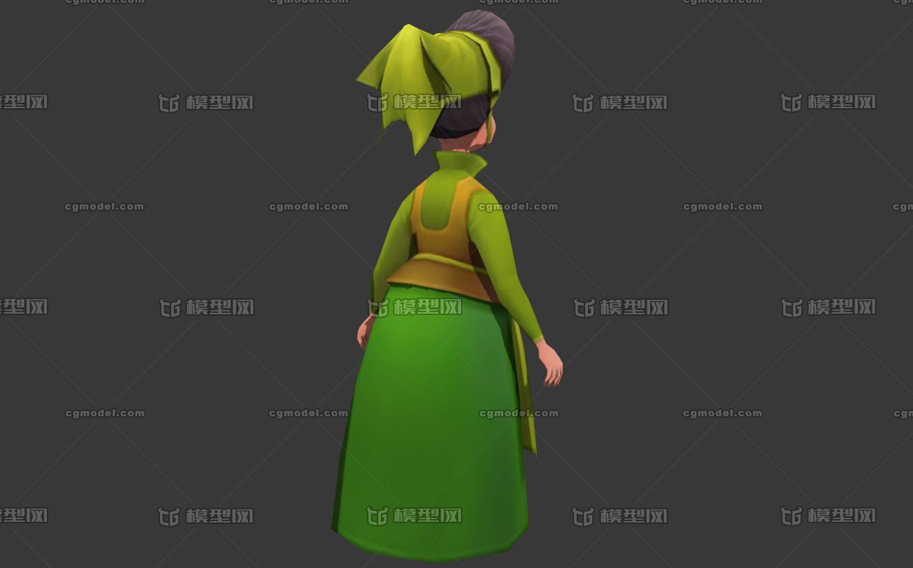 卡通q版人物老奶奶翡翠仙女大妈农场妇女主妇