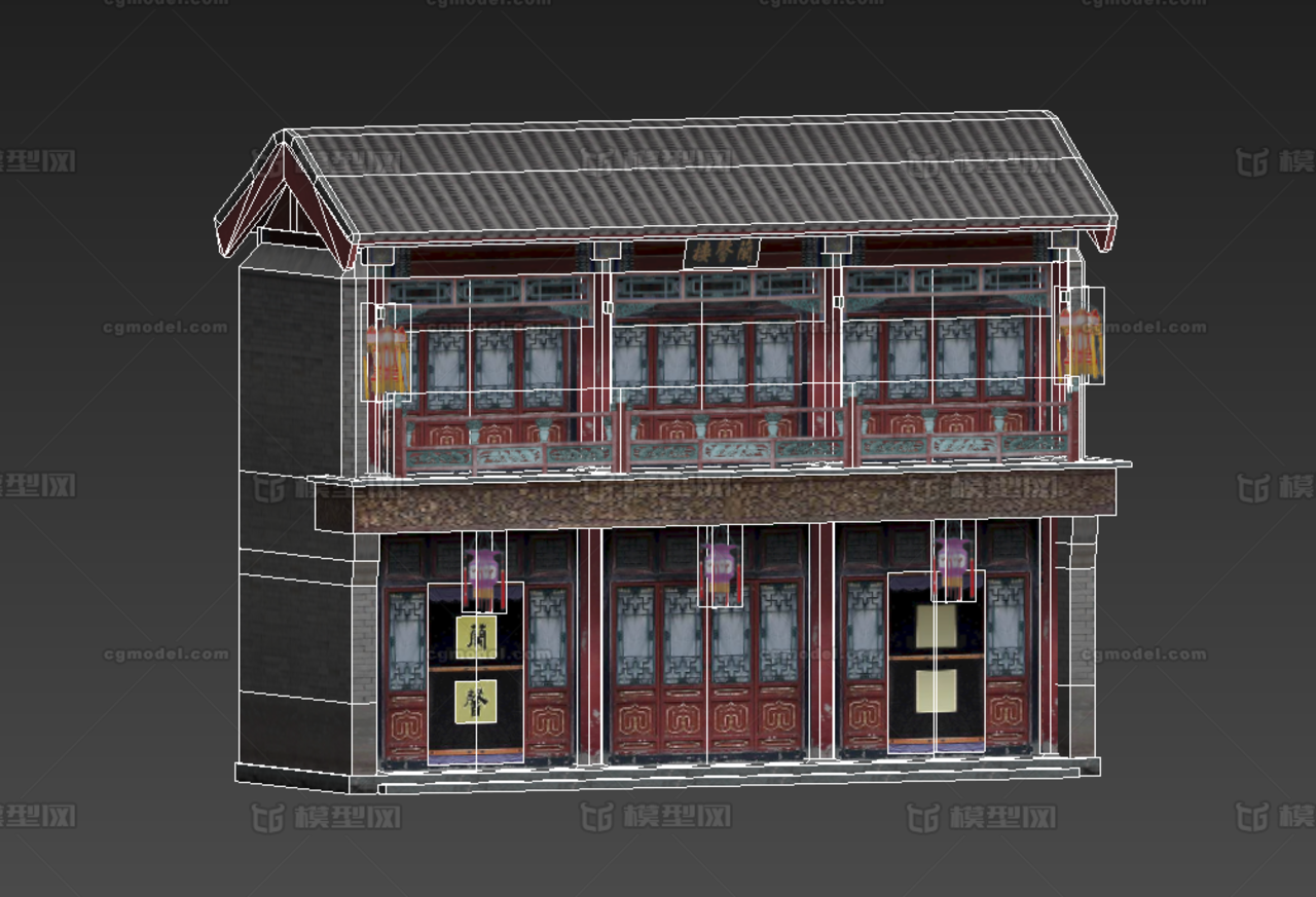 中式建筑 店铺 _古代建筑模型作品_建筑历史建筑_cg模型网