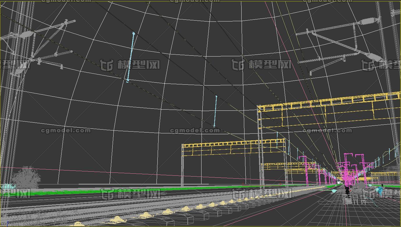 超精细写实和谐号动车轨道透视