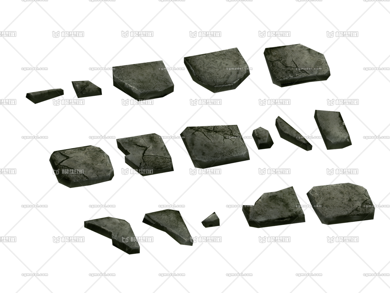 石地板 地板砖 破烂地板 小石头 碎石头 旧地板 地砖拼接素材 苔藓石头 Cg模型网 Cgmodel 三维设计师交流互动平台 专注多品类3d模型下载 原创作品分享 软件学习