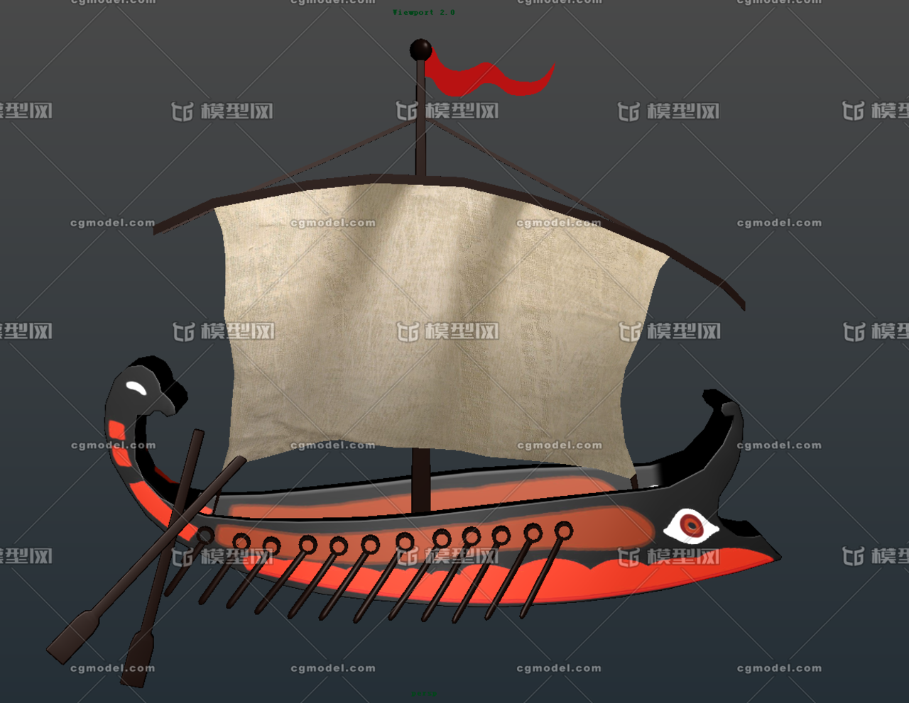 造型独特的小船 独木船模型-古代船/仿古船模型库-FBX(.fbx)模型下载-cg模型网