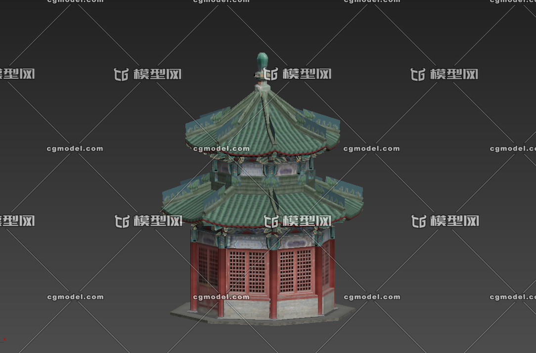中式古建 八角攒尖亭