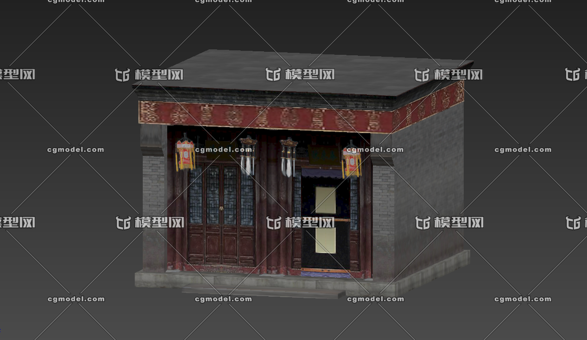 中式古建 店鋪_古代建築模型作品_建築歷史建築_cg模型網