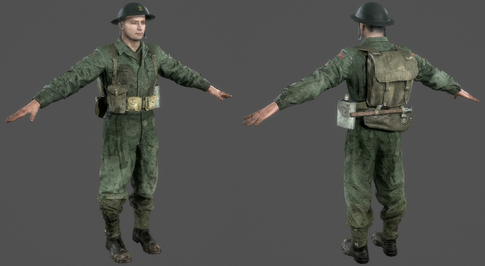 二战英国士兵锅盖头盔英国军人