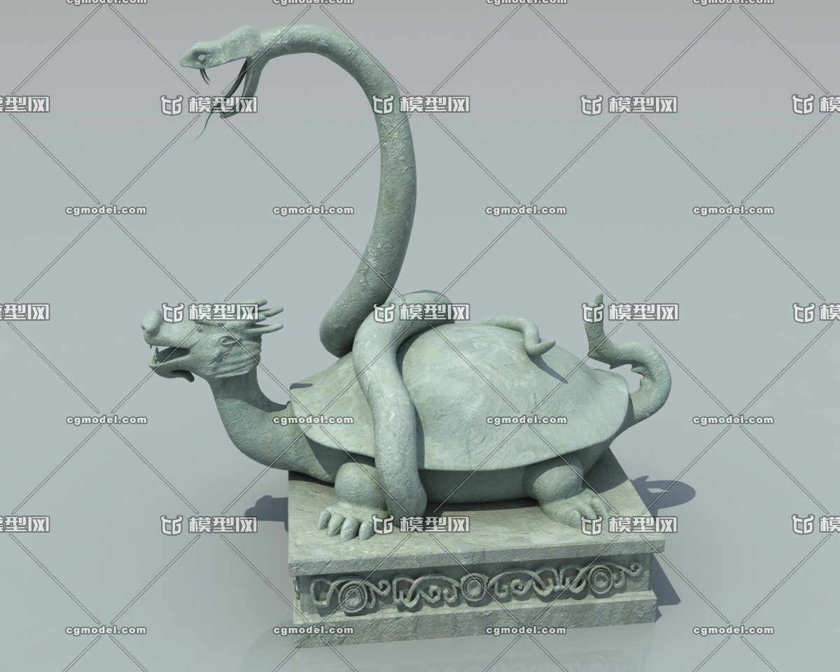 玄武蛇龟雕塑雕像 Cg模型网 Cgmodel 三维设计师交流互动平台 专注多品类3d模型下载 原创作品分享 软件学习