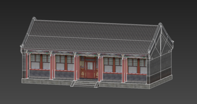 中式建筑 古建 大殿 五开间