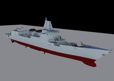 055中国驱逐舰_jinghan45作品_船艇军舰_cg模型网