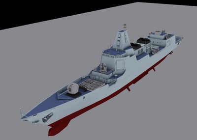 055中国驱逐舰_jinghan45作品_船艇军舰_cg模型网