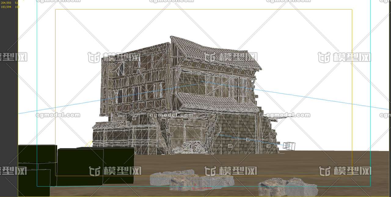 破败的古代建筑3D模型模型-古代场景模型库-3ds Max(.max)模型下载-cg模型网