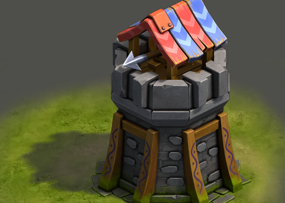 中世纪箭塔防御塔欧美q版coc风格