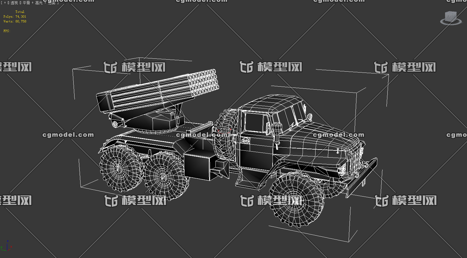 俄罗斯bm21多管火箭炮_达达兔的模型作品_车辆装甲车/坦克_cg模型网
