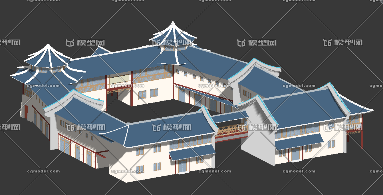 中式建筑 古代建筑 酒楼 茶楼