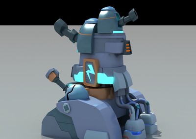 卡通q版炮塔炮台火炮防御塔