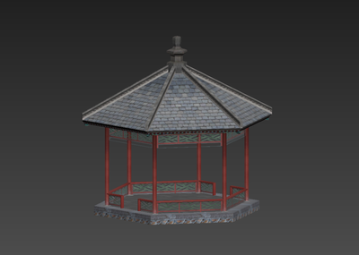 中式建筑           古建            六角攒尖亭