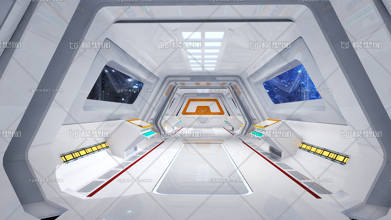空间站飞船科技走廊通道模型-宇宙飞船模型库-3ds Max(.max)模型下载-cg模型网