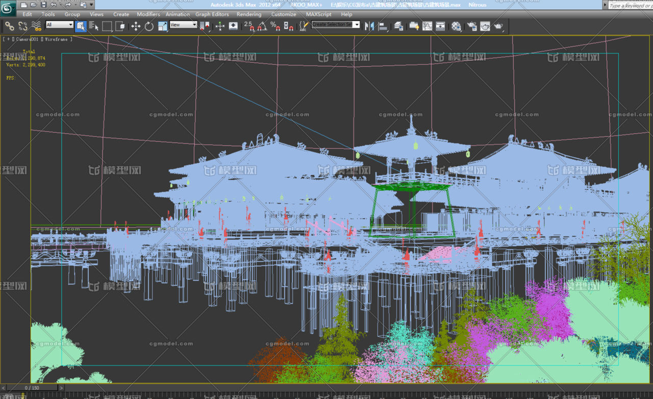 写实古代建筑动画场景 古建筑模型-古代场景模型库-3ds Max(.max)模型下载-cg模型网