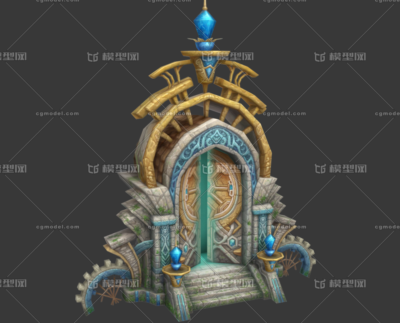 卡通q版传送门副本传送门魔幻大门宫殿大门宝藏大门 Cg模型网 Cgmodel 三维设计师交流互动平台 专注多品类3d模型下载 原创作品分享 软件学习