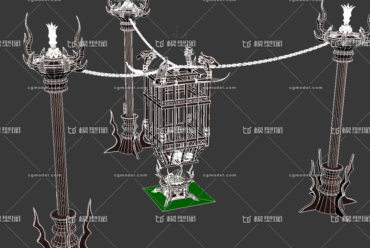 铁笼骷髅柱子铜柱火盆铁链酷刑