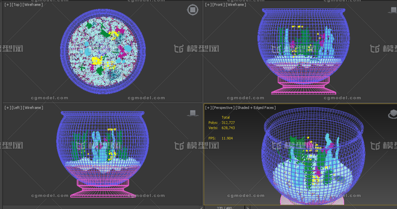 细致动态鱼缸循环水草 循环泡泡 循环鱼游金鱼很忙 Cg模型网 Cgmodel 三维设计师交流互动平台 专注多品类3d模型下载 原创作品分享 软件学习