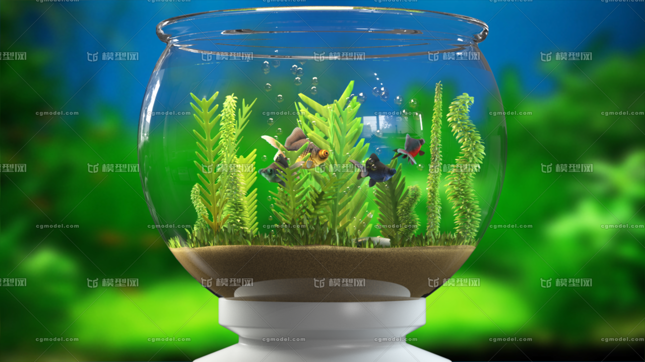 细致动态鱼缸循环水草 循环泡泡 循环鱼游金鱼很忙 Cg模型网 Cgmodel 三维设计师交流互动平台 专注多品类3d模型下载 原创作品分享 软件学习