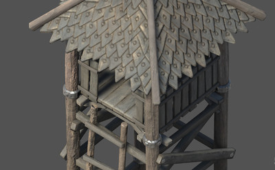 次时代写实古代塔台瞭望台炮楼模型-场景部件模型库-Unity模型下载-cg模型网