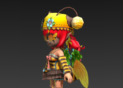 系列人物端游手游模型,蜜蜂女,手绘贴图,您值得拥有.