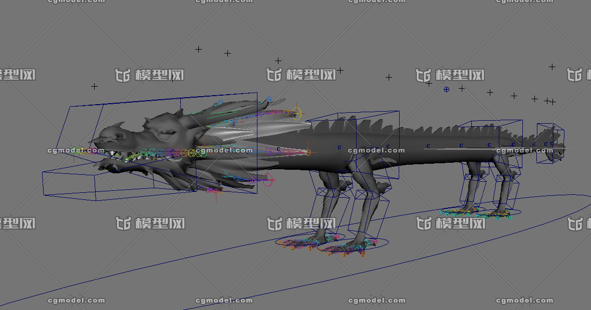 带绑定的龙_永无止境作品_动物神话类_cg模型网