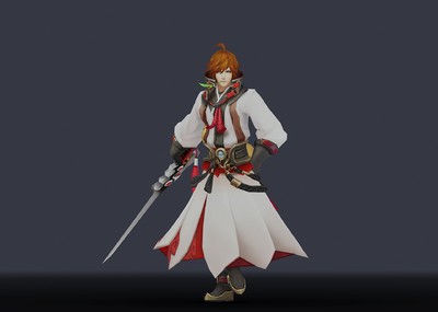 李白手key动画 跑步舞剑