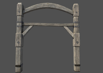 次时代写实古代栅栏护栏寨门