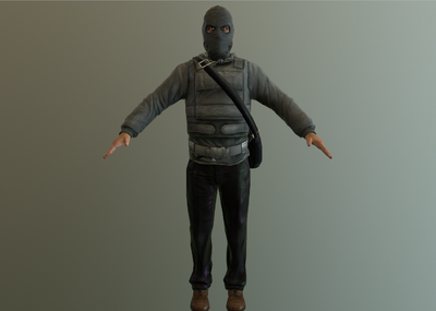 银行劫匪 歹徒 土匪 暴徒 凶徒 抢劫犯_c5银河作品_人物男人_cg模型网