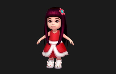 q版长发小女孩,曹格女儿,小孩,儿童,红_hlhyrjw作品_人物孩子-女_cg