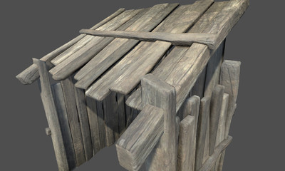 次时代写实古代棚子木棚