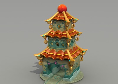 卡通q版八宝玲珑塔