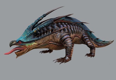 高逼格 科莫多蜥蜴巨怪 爬行怪兽 _436437作品_动物爬行_cg模型网