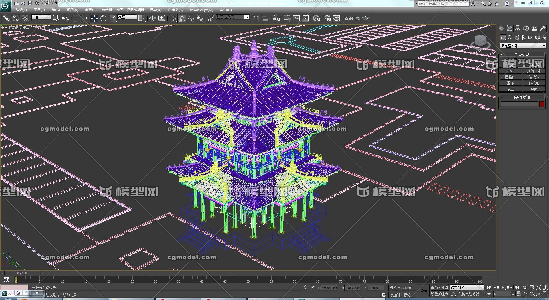 古建阁 古代阁楼模型-历史建筑模型库-3ds Max(.max)模型下载-cg模型网