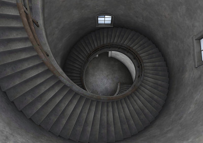 写实带内部结构的老旧灯塔,港湾,信号塔,船标,航标,海岸,港口,指引