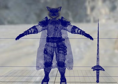 猫人-剑士-猫战士-猫-剑客-怪物角色-猫科生物