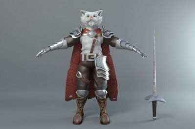猫人-剑士-猫战士-猫-剑客-怪物角色-猫科生物