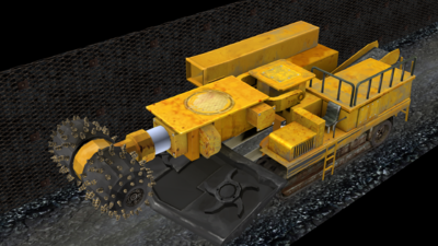 矿井采矿机采矿车采矿(有动画)_晨曦微梦作品_车辆工程车_cg模型网