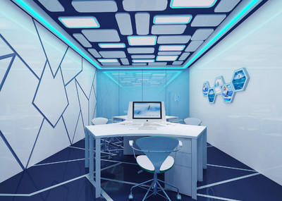 科技感办公室会议室大堂未来