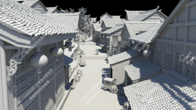 古代小镇 小巷模型-历史建筑模型库-Maya(.ma/.mb)模型下载-cg模型网