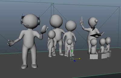 简体人老师和学生讲解员