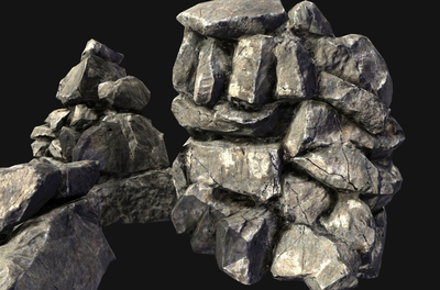 stone岩石石块精细的石头低模石头lowpoly石头大石块大石头