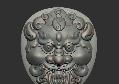 传统浮雕吉祥阴阳兽面