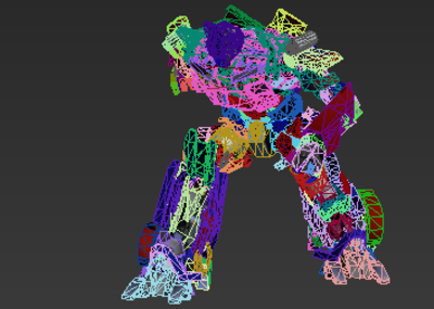 变形金刚擎天柱低模变形动画骨骼和贴图