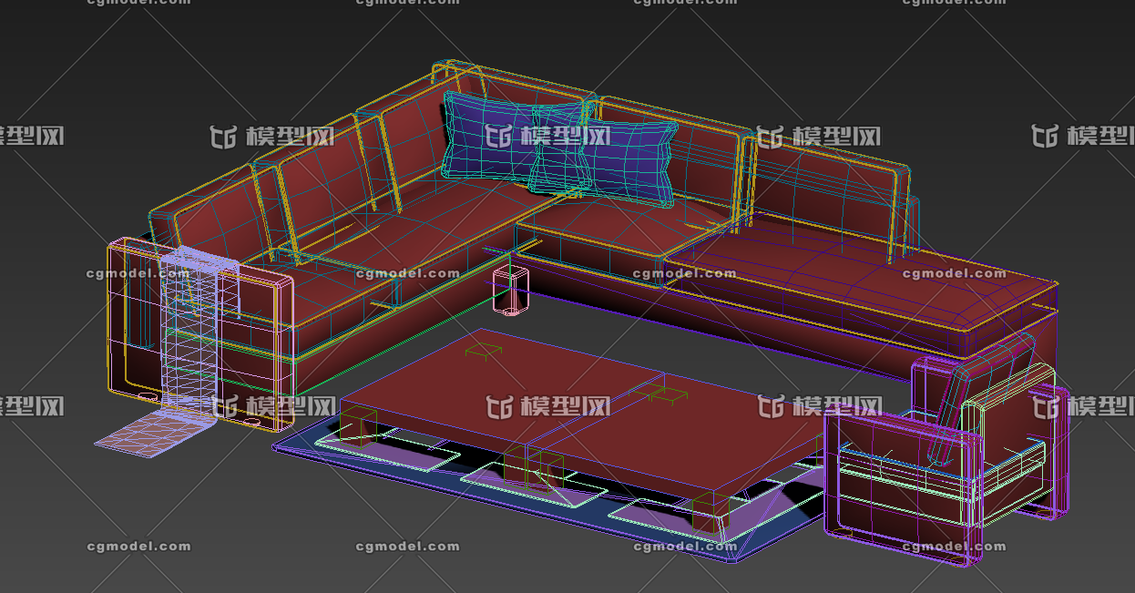 沙发茶几模型模型-沙发模型库-3ds Max(.max)模型下载-cg模型网
